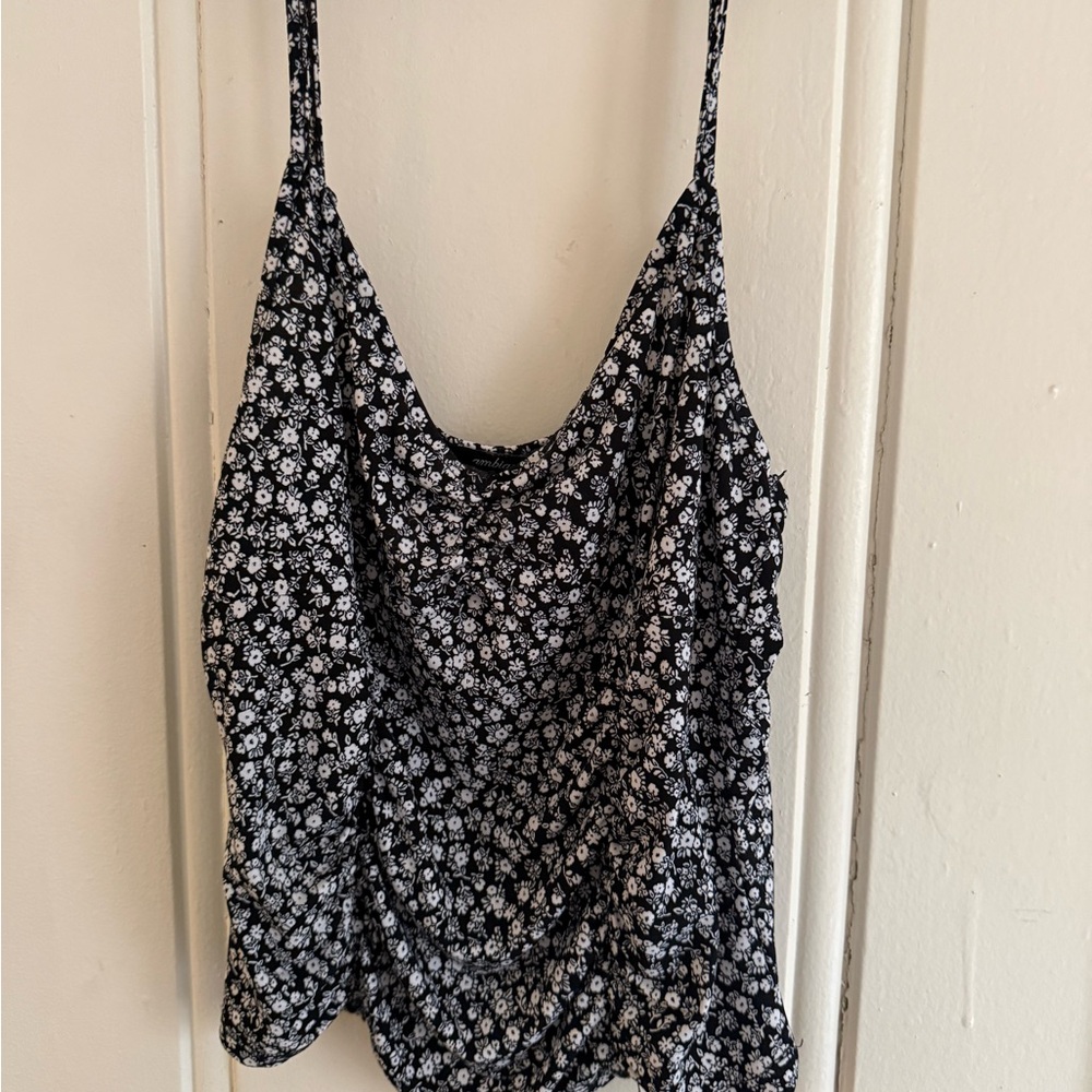 Ambiance Black and White Floral Camisole